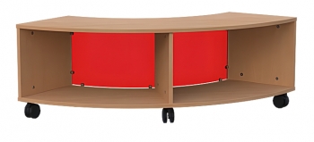 Vierteilkreisregal, fahrbar