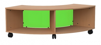 Vierteilkreisregal, fahrbar