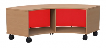 Vierteilkreisregal, fahrbar