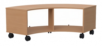 Vierteilkreisregal, fahrbar