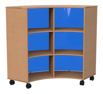 Vierteilkreisregal, fahrbar