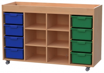 Materialcontainer fahrbar 4-reihig