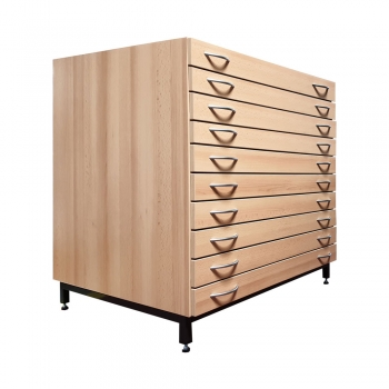 Planschrank Bildertruhe mit 10 Auszügen