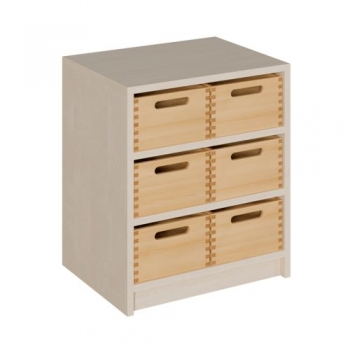 Korpus-Regal mit Materialkästen