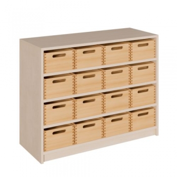 Korpus-Regal mit Materialkästen