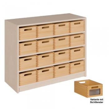 Korpus-Regal mit Materialkästen