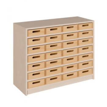Korpus-Regal mit flachen Materialkästen