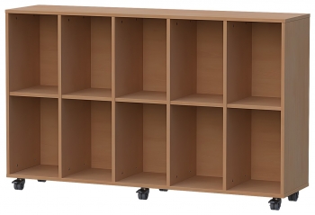 Taschenregal fahrbar, mit 10 Fächern, BxHxT 185x104x45 cm