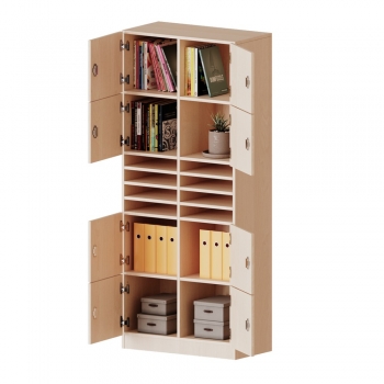 Schließfachschrankwand mit 32 Lehrerfächern, 50 cm tief