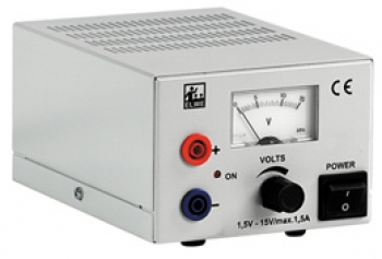 DC-Netzgerät 1,5 - 15 V, 1,5 A (230 V, 50/60 Hz)