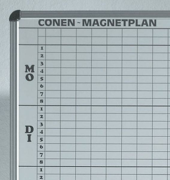 Klassenplan für 25 Klassen in weiss mit 8 Tagesstunden