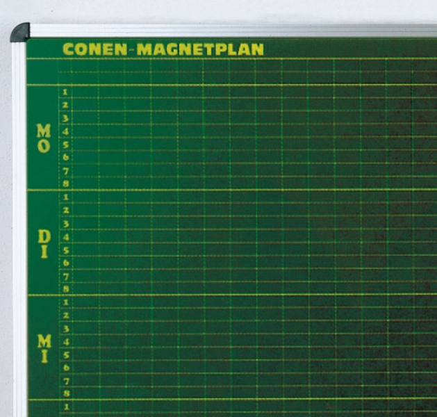 Klassenplantafel für 40 Klassen, 10 Tagesstunden, grün (CMP40-10)