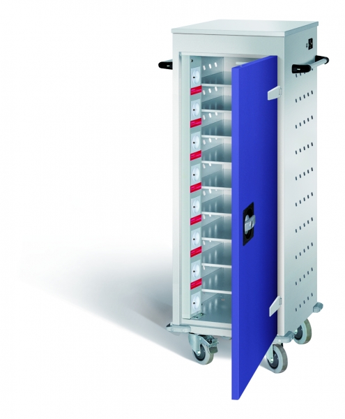 OR2061000112 Laptopwagen aus Stahl mit 10 Notebookfächern