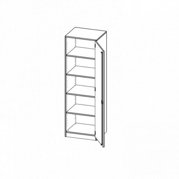 Hochschrank eintürig mit 5 Fächern BxHxT 60x190x40 cm