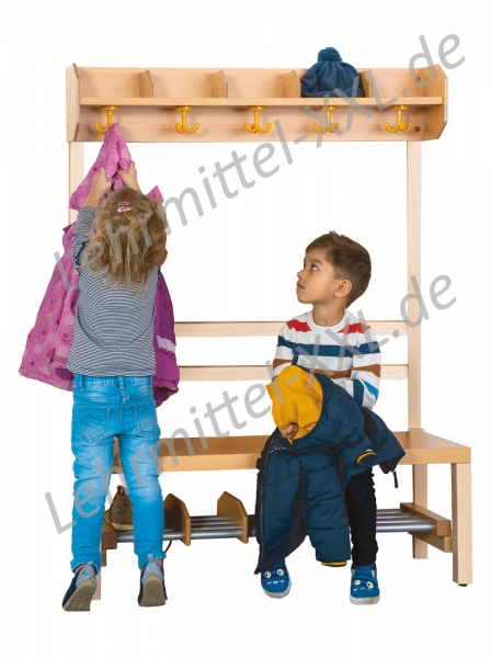 Kindergarten Garderobe mit offener Ablage, B/T 120x39 cm