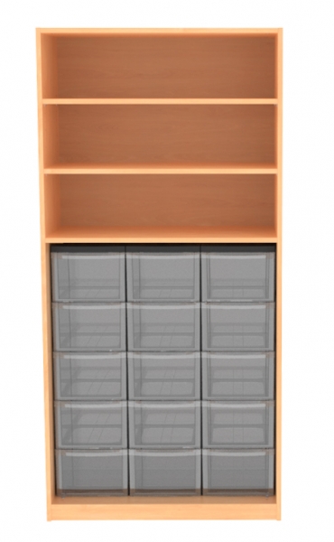 Materialregal mit 15 hohen Schubladen, BxHxT 92x190x50 cm