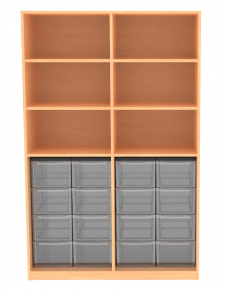 Materialregal mit 16 hohen Schubladen, BxHxT 123x190x50 cm