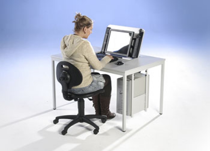 Computertisch mit Monitorklappe und CPU-Halter, 120 x 80 cm