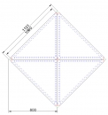 Dreiecktisch Vollkern 113x80x80