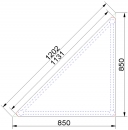 Dreieck-Tisch 120 x 85 x 85, Pythagoras VSS