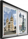 Infovitrine Aluminium 100 x 96 cm mit Rückwand Stahl weiss