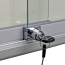 Infovitrine Stahl 100 x 94 cm mit Rückwand Stahl weiss