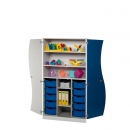 Wellent&uuml;ren- Schrank mit 10 hohen Ergo Tray Boxen