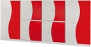 Wellentüren- Schrank mit 20 hohen Ergo Tray Boxen