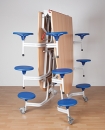 Spaceflex Oval, 12 Sitze, Platte Melamin, Tischhöhe 74 cm