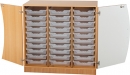 Wellentüren-Unterschrank mit 30 flachen Ergo Tray Boxen (WS330S110B)