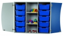 Wellent&uuml;ren-Aufsatzschrank mit 10 Ergo Tray Boxen
