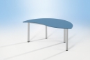 Halbrundwellentisch mit Melaminplatte, 160x72x80 cm