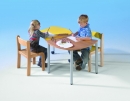 Quadratwellentisch mit Melaminplatte
