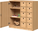 Schrank mit 10 Holz-Schubkästen