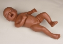 Neugeborenenpuppe für Wickelübungen, männlich, dunkel