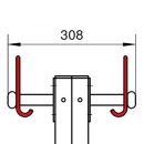 Doppelseitige Umkleidebank 84 cm Garderobenhaken nach hinten offen