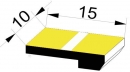 Kippmagnet, 10x15mm, 33-gelb