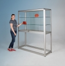Ausstellungsvitrine mit Alurahmen und Sicherheitsglas, 100 cm breit
