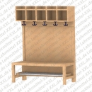 Garderobe mit Schuhbank ohne Teilung, mit Paneelr&uuml;ckwand
