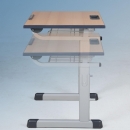 Schülertisch 70x55 cm, schrägstellbar, höhenverstellbar, mit Ablage