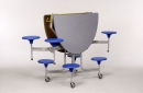 Klapptisch Oval, 8 Sitze, Sitzhöhe 34 cm, Tischhöhe 61 cm