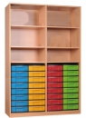 Materialschrank mit 32 flachen Boxen