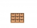 Korpusschrank mit 9 Materialkästen Buche Massiv