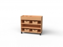 Bücherwagen fahrbar mit 4 Materialkästen, BxHxT 102x89,4x40 cm