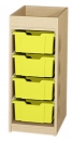 Materialcontainer mit 4 Boxen und Aufkantung