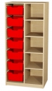 Materialschrank 7 hohe Kunststoffboxen