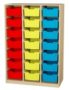 Materialschrank 21 hohe Kunststoffboxen