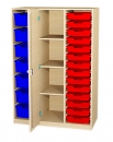Materialschrank 21 Kunststoffkästen in 2 Höhen