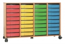 Materialcontainer 4-reihig, 32 flache Schübe