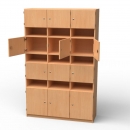 Lehrerfachschrank 12 abschließbare und 9 offene Brieffächer